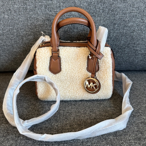 NWT! RARE! MK Michael Kors Aspen Bedford Mini Leather Crossbody Vanilla Multi - Picture 1 of 8